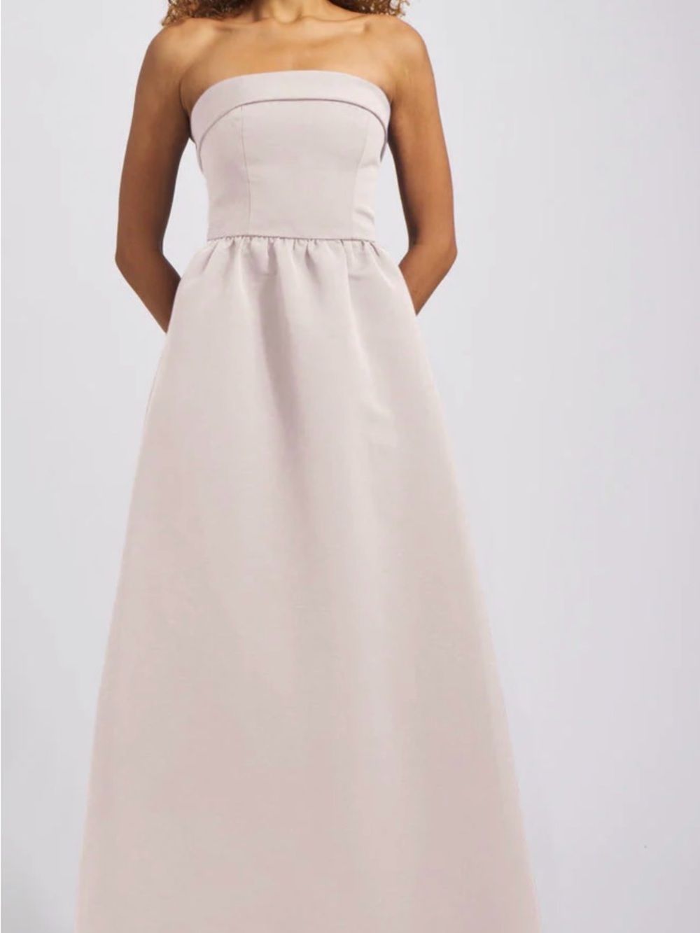 Amsale Strapless A-Line Gown in Blush